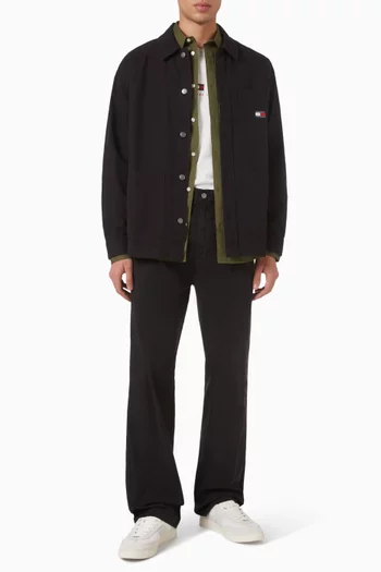 قميص بنمط جاكيت إسنشال قطن