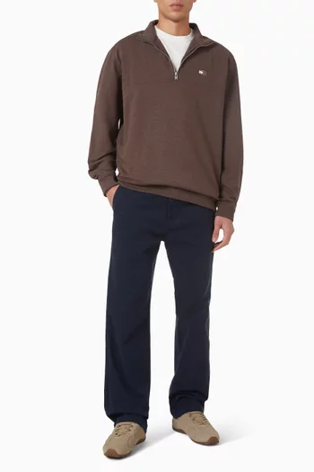 Quarter-Zip Jumper in Cotton-blend