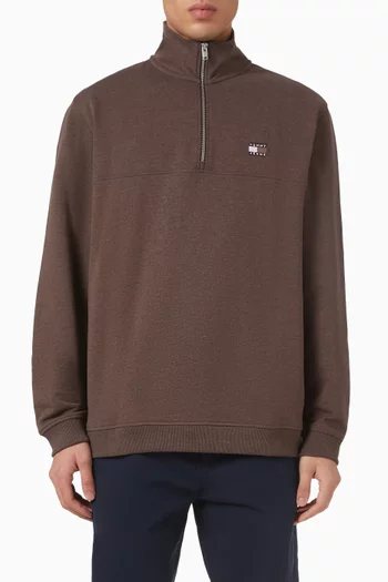 Quarter-Zip Jumper in Cotton-blend