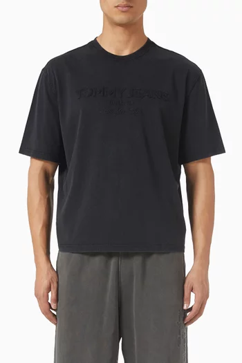 تي شيرت مزين بشعار الماركة قطن