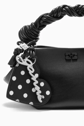 Bou Heart Mirror Charm in Leather