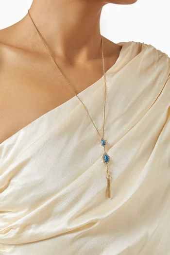 قلادة كاسباه طويلة ذهب أصفر عيار 18