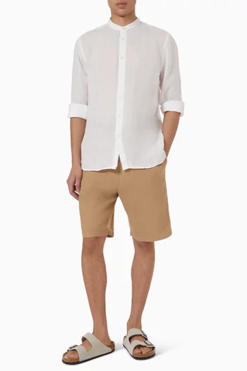 Mandarin Collar Shirt in Linen
