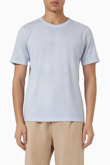 Regular Fit Crewneck T-shirt in Linen