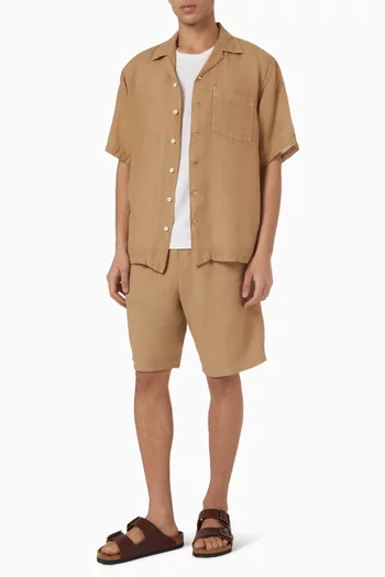 Regular Fit Crewneck T-shirt in Linen