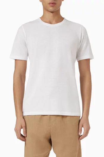 Regular Fit Crewneck T-shirt in Linen