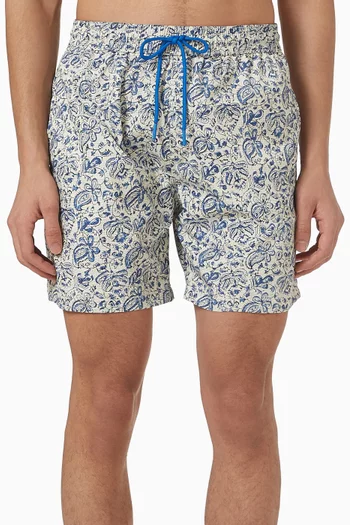 Printed Bermuda Shorts in Linen