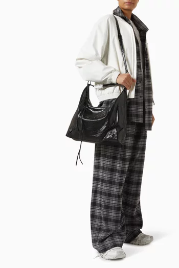 Medium Le City Hobo Bag in Arena Lambskin