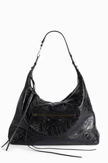 Medium Le City Hobo Bag in Arena Lambskin