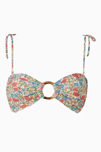 Tori Floral Bandeau Bikini Top