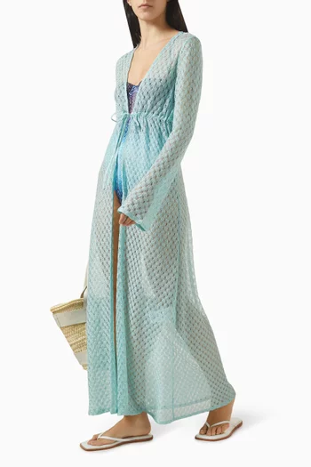 فستان للارتداء فوق ملابس السباحة برباط في الأمام