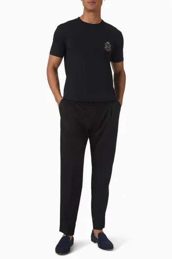 تي شيرت برقعة حرفي DG مستوحاة من دروع الفروسية قطن جيرسيه