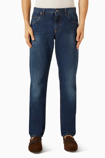 بنطال بقصة منحوتة دينم