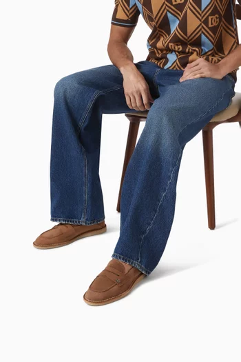 حذاء سهل الارتداء بسير بيني جلد