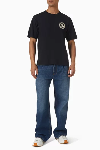 تي شيرت برقعة شعار الماركة قطن جيرسيه