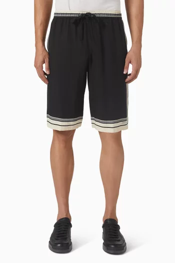 Striped-print Bermuda Shorts in Silk