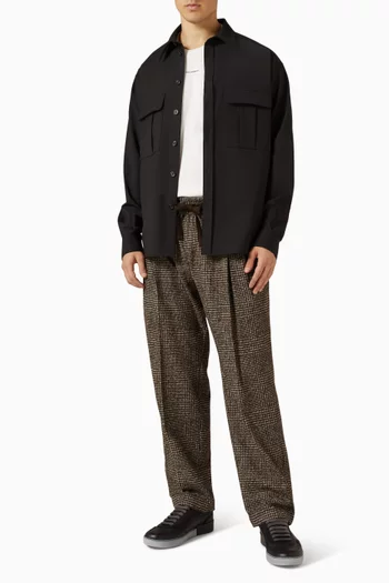 Shirt in Wool-blend Canvas