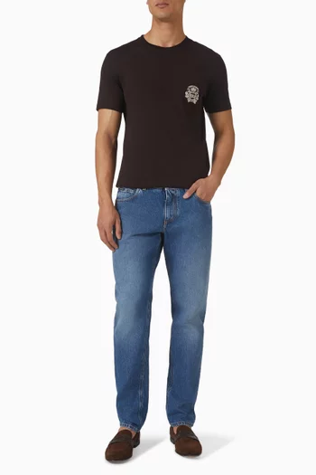 Heraldic Logo-embroidered Jeans