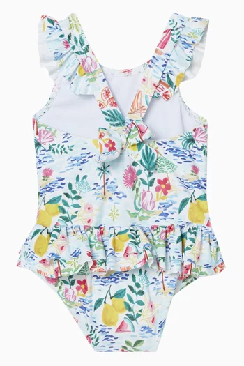 لباس سباحة أديسون قطعة واحدة مزين بنقشة