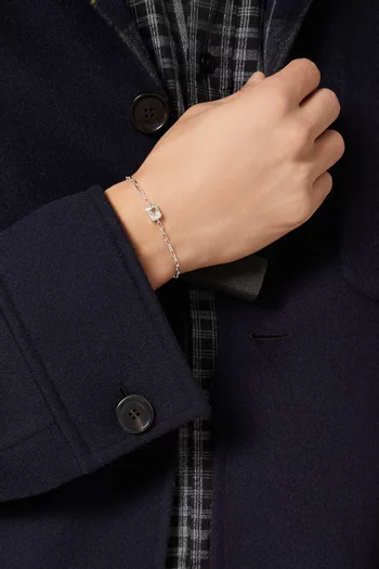 سوار هومباج بحجر توباز ثماني الأضلاع وسلسلة بحلقات على شكل مشبك ورق فضة إسترلينية