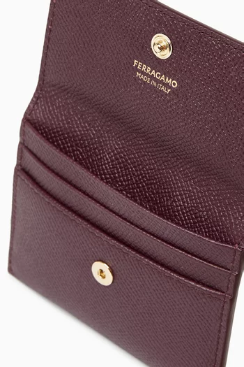 محفظة بحلية جانشيني مزدوجة جلد عجل