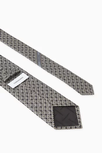 ربطة عنق بنقشة شعار جانشيني حرير