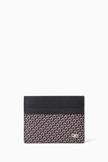 Gancini-print Card Case in Leather