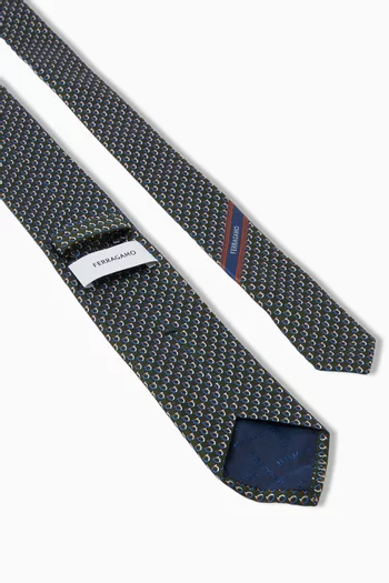 Gancini Jacquard Tie in Silk