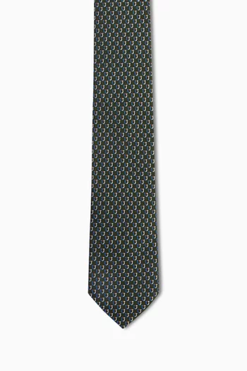 Gancini Jacquard Tie in Silk