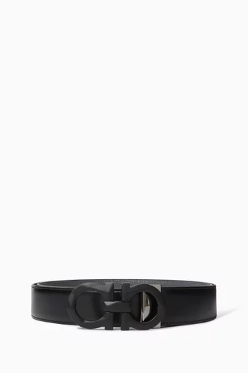 Reversible Gancini Belt in Calfskin
