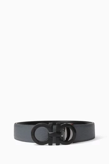 Reversible Gancini Belt in Calfskin