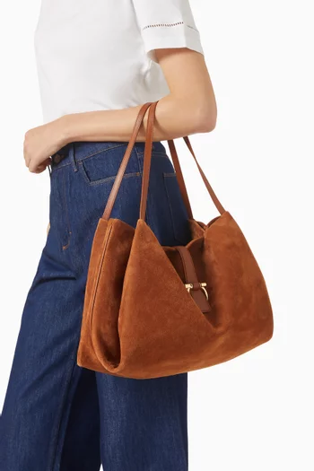 Medium Tote Bag in Suede