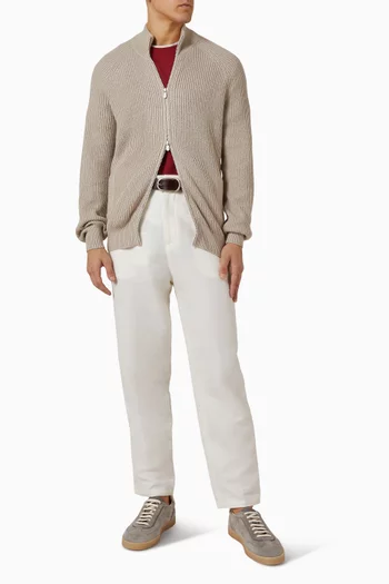 English Rib Cardigan in Malfilé Cotton