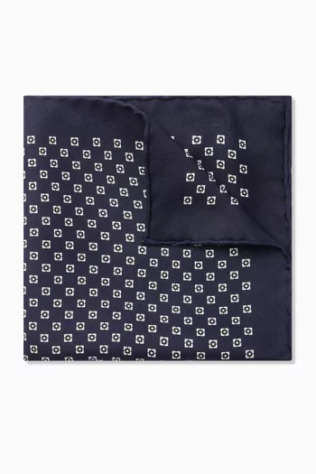 Printed Pocket Square in Silk