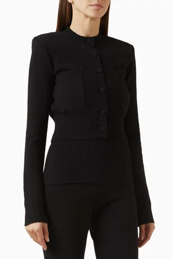 Rib-knit Crop Cardigan