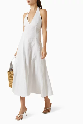 Halterneck Maxi Dress in Linen