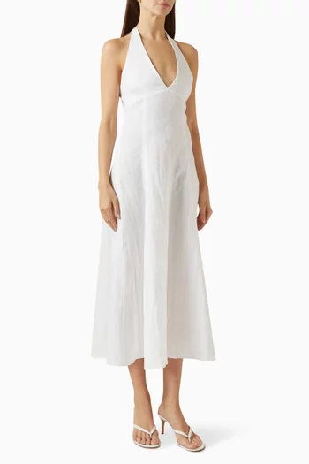 Halterneck Maxi Dress in Linen