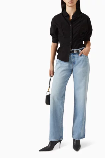 Low-rise Baggy Jeans in Cotton-denim