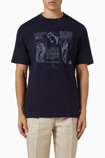 تي شيرت بطبعة قطن