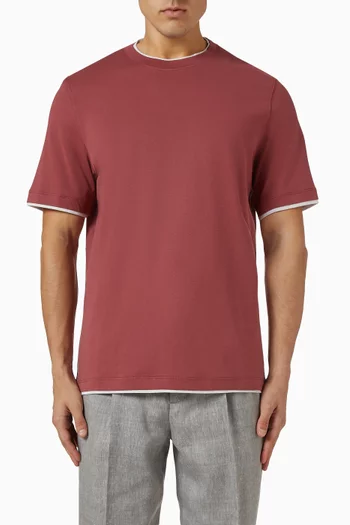 Faux-layering T-shirt in Cotton