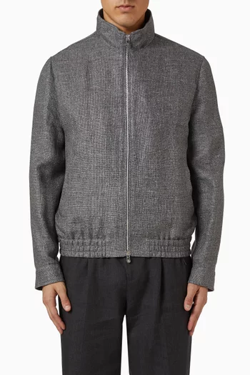 Hopsack Jacket in Silk-blend