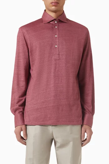 تي شيرت بولو كتان وقطن