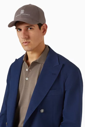 كاب بيسبول مطرز بشعار الماركة قطن غابردين