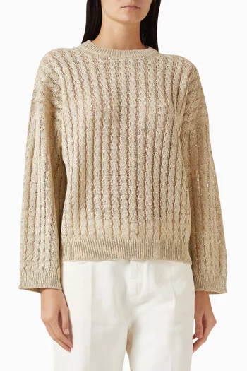 Dazzling Cable Sweater in Lambswool Blend