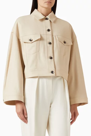 جاكيت بأزرار مزيج صوف