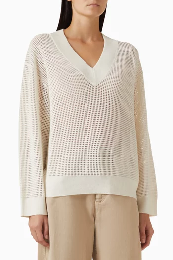 سترة بتصميم شبكي كشمير