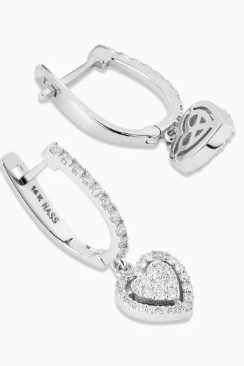 Heart Diamond Huggies in 14kt Gold