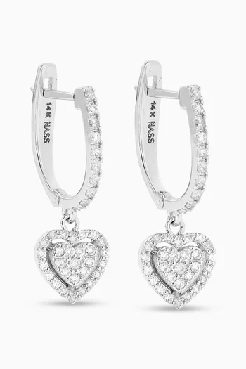 Heart Diamond Huggies in 14kt Gold