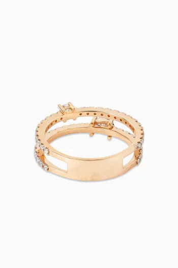Double-band Diamond Ring in 14kt Rose Gold