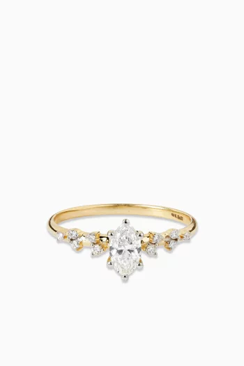 Marquise Diamond Ring in 14kt Yellow Gold